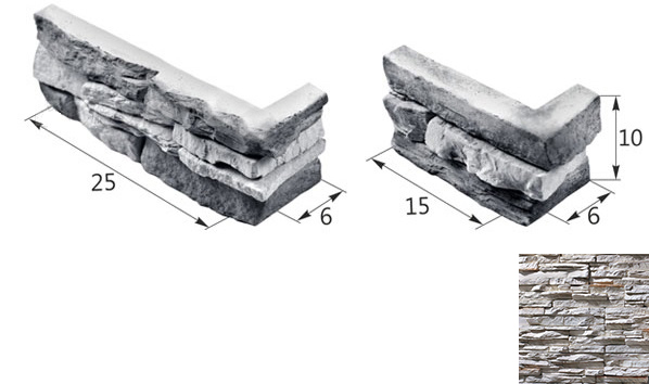 Декоративный камень Сланец угловой элемент 03-05