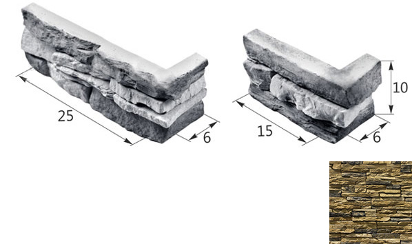 Декоративный камень Сланец угловой элемент 03-14