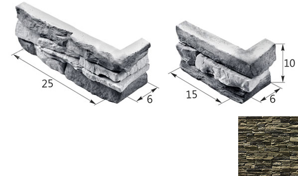 Декоративный камень Сланец угловой элемент 03-15